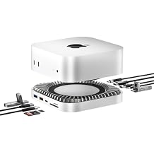 GIISSMO Mac mini M4 Dock with 4K@60 HDMI, 8TB M.2 NVMe SSD Enclosure, Mac mini Hub & Stand for Mac mini M4 and M4 Pro 2024 10G USB A/C, 5G USB A*2, USB-C Charge, SD/TF, Audio