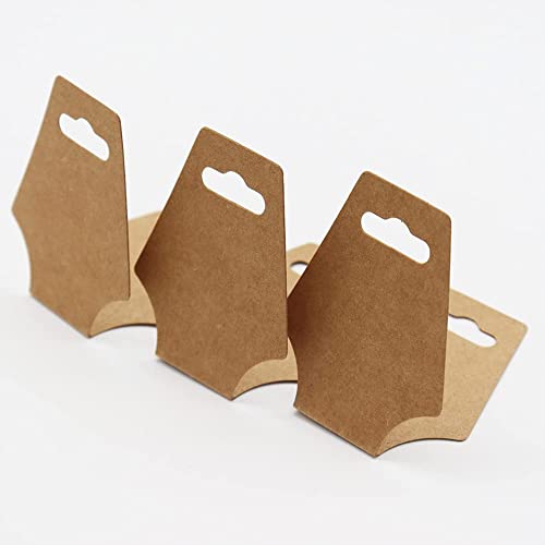 Necklace Display Cards 100Pcs Bracelet Holder Cards Blank Kraft Paper Hanging Jewelry Tags For Jewelry Packaging Selling Card, Keychain Earring Hair Band, Scrunchies Hanging (Brown) #TOP1