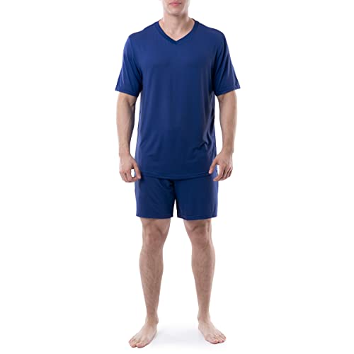 Van Heusen Men's Poly-Spandex Jersey V-Neck Top and Shorts Pajama Sleep Set