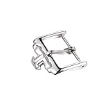 Wscebck Classic 18mm Silver Gold Rosegold Pin Stainless Steel Deployment Clasp Folding Buckle for Jaeger-lecoultre Watchband (Color : Silver, Size : 18mm)