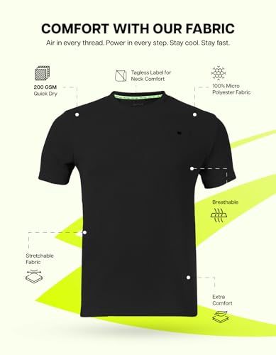 Image of AWG ALL WEATHER GEAR Men Solid Waffle Crew Neck Tshirt | Waffle Knit T-Shirt | Men's T-Shirt | Tees for Man | Textured Half Sleeve T-Shirt's | Tshirt for Men Stylish