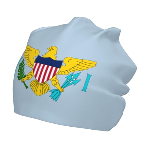 Flag of The United States Virgin Islands Children Hip Hop Knitted Hat Kids Elastic Leisure Knit Cap Warm Sleep Beanies Black