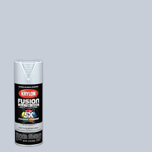 Krylon Fusion All-In-One Adhesive Spray Paint for Indoor/Outdoor Use, 12 oz, Glacier Gray