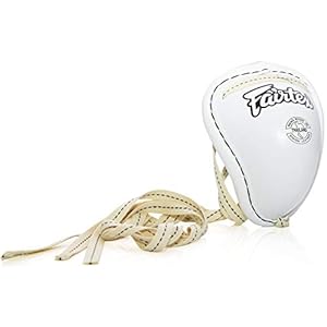 Fairtex Muay Thai GC2 Groin Steep Cup for Combat Sports | Muay Thai & Kickboxing Groin Protection for Men, Youth, & Boys Stainless Steel & Adjustable Fit (Medium-White)