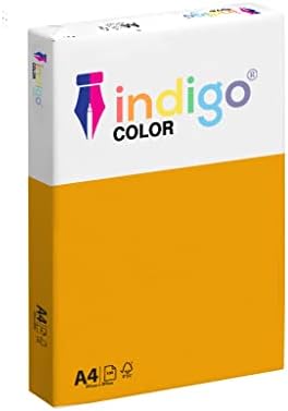 Indigo® A4 80gsm Coloured Copier Paper Multifunctional Ream 500 Sheets - Deep Orange