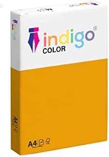 Indigo® A4 80gsm Coloured Copier Paper Multifunctional Ream 500 Sheets - Deep Orange