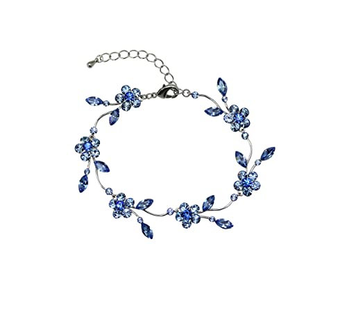 Image of Faship Gorgeous Rhinestone Crystal Floral Necklace Earrings Set