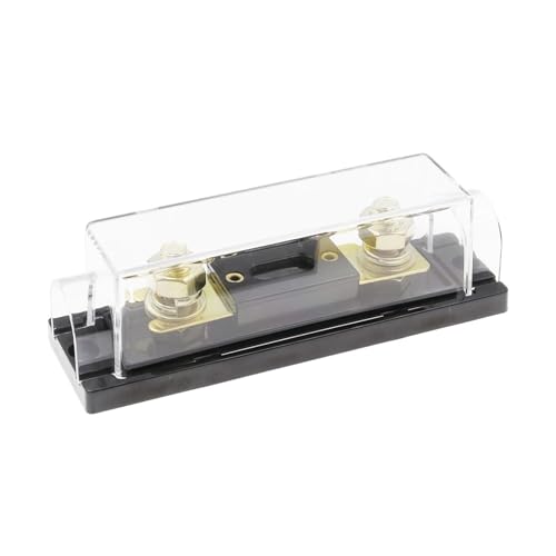 2 cajas de fusibles ANL-H ANL-B transparentes para coche, distribución ANL en línea 0 4 8 GA positivo con fusible 100 A 200 A (1 juego de portafusibles, 500 A)
