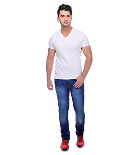 Image of Ben Martin Men's Regular Fit Stretchable 28 Size Dark Blue Cotton Denim Jeans Mid Rise Pant For Men, JJ3-2