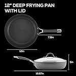 Circulon Radiance Deep Hard Anodized Nonstick Frying Pan /Skillet with Lid - 12 Inch, Gray - Image 2