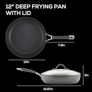   Circulon-Radiance-Deep-Hard-Anodized-Nonstick-Frying-Pan-Skillet-with-Lid-12-Inch-Gray