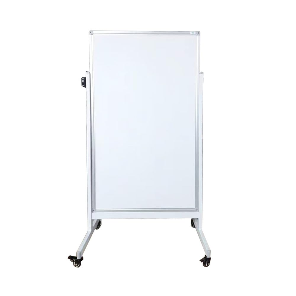 IVOL Mobilna tablica suchościeralna – stal lakierowana na biało – dwustronna – magnetyczna i z regulacją wysokości – 66 x 110 cm