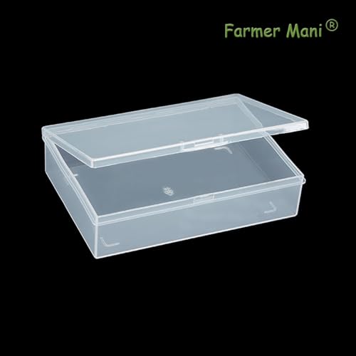 Image of 2 Pack Rectangle Plastic Clear Storage Containers Box (5.87 x 4.13 x 1.42 in), Clear Plastic Beads Storage Containers Box with Lid for Beads, Coins, Safety Pins and Other Craft Jewelry Watch Findings