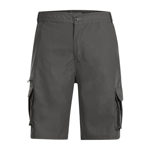 Image of Cargo Shorts for Men,Summer Casual Elastic Waist Big Tall Baggy Shorts Lightweight Hiking Short with Multi Pockets