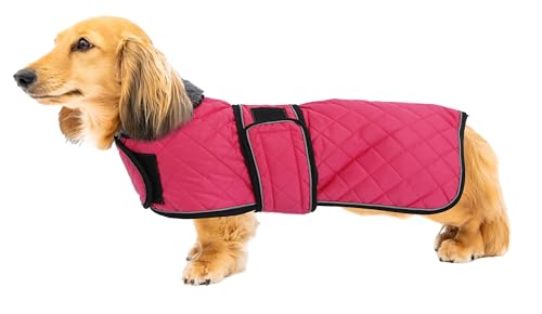 Warmthermalquilteddachshundcoatdogwintercoatwithwarmfleeceliningoutdoordogapparelwithadjustablebandsformediumlargedogpinks Urban Country Home Decor Warm thermal quilted dachshund coat dog winter coat with warm fleece lining outdoor dog apparel with adjustable bands for medium large dog pink s urban country home decor