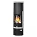 Produktbild Justus 4694 89 Faro Aqua Wasserführender Kaminofen Stahl Schwarz mit Kalkstein-Verkleidung/A+