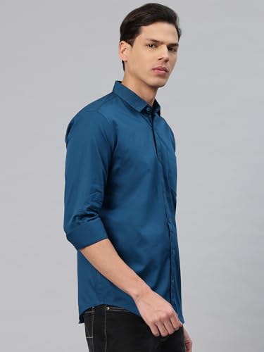 Image of Majestic Man Men's Cotton Slim Fit Solid Casual Shirt