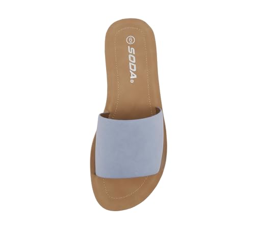 Image of Soda Shoes Efron-S Women Flip Flops Basic Plain Slippers Slip On Sandals Slides Casual Peep Toe Beach