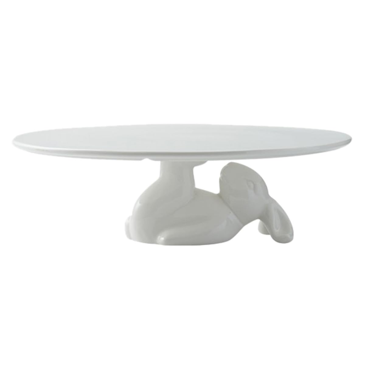 jojofuny 1pièce Présentoir Gâteau Céramique Lapin Plateau à Dessert Antichoc Support Snack pour Anniversaire et Fête à Domicile