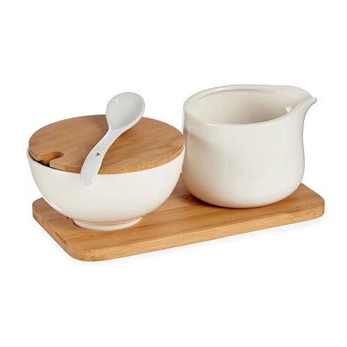 Set azucarero y lechera ceramica y bambu colección VESSIA