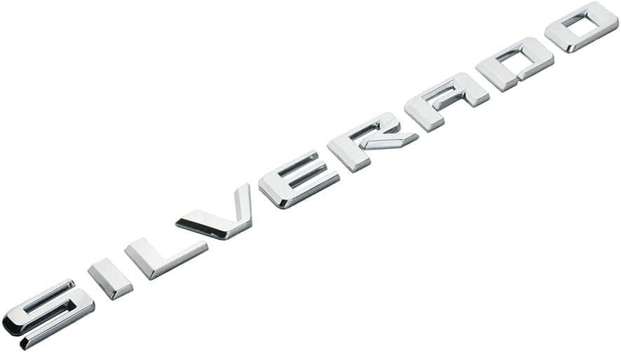 Image of Kit 4X 2019-2024 Silverado High Country Emblem Fender Tailgate Letter Logo 3D Badge Namaplate Replacement for High Country (Chrome)