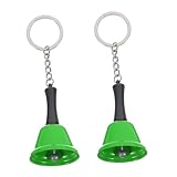 SOLUSTRE 2 Stück Frühe Bildungsglocke Metallglocken Zur Dekoration Kleine Glocken Vintage Metallglocken Glocke Hängende Schlüsselanhänger Schlüsselbund Alte Handglocken Green Eisen