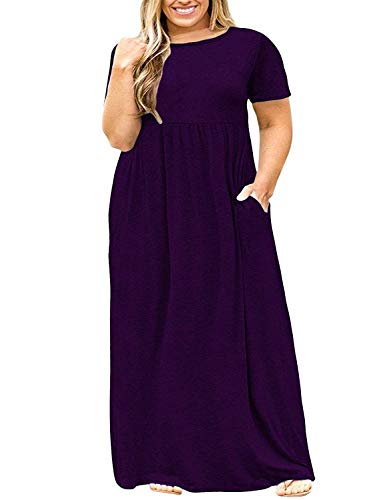 Image of Kancystore Women's Plus Size Maxi Dress with Pockets Summer Dresses XL-5X