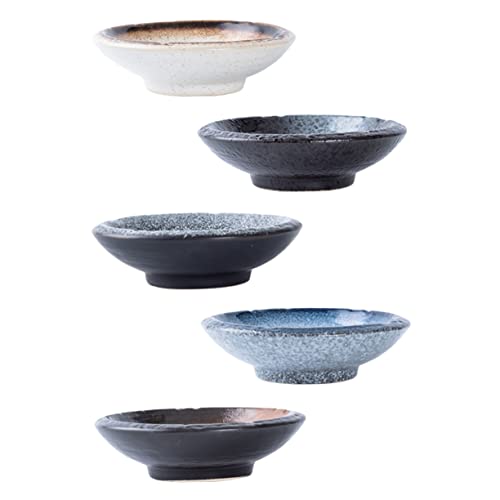 FUNOMOCYA Pcs Ceramic Seasoning Dish Set Unique Design for Side Dishes Sauces Vinegar Non-slip Base Easy to Clean for Daily Use