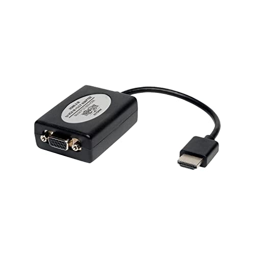 Image of TRIPP LITE HDMI to VGA Video Adapter Converter Cable Extender, Male-to-Female, 4K @ 30Hz HD Resolution, Extend up to 100 Feet, White, 6-inch Cord, 3-Year Warranty (P131-06N)