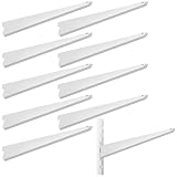 Yalikop 10 Pack Adjustable Shelf Brackets for Double Track System Closet Organization Heavy Duty Wire Shelf Brackets (White,11.5 Inches)