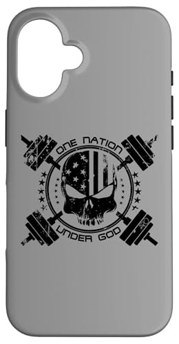 One Nation Under God Skull Barbell AJW X}zP[X iPhone 16 p