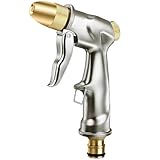 Heavy Duty Metal Garden Hose Nozzle 100% Heavy Duty Metal Water Gun Garden Hose Spray Gun Hose Spray Gun Metal High Pressure Water Hose Pipe Spray for Plants Watering Cleaning Car Washing and Pets