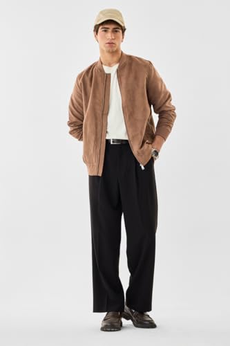 Image of SNITCH Men Casual Jacket | Regular Fit Textured Pattern With Lapel Collar & Full Sleeve | Polyester Blend Zip Closure For Everyday Street Style & Layering