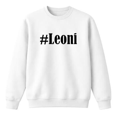 Sweat-shirt Hashtag Leoni blanc pour enfant résistant aux lavages et parfait contre le froid