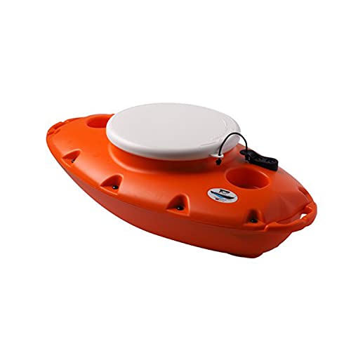 Product Image of the CreekKooler Pup Portable Floating Beverage Drink Cooler with Cup Holders, Great for Backyard Swimming Pool or Spa, 15 Quart, Orange