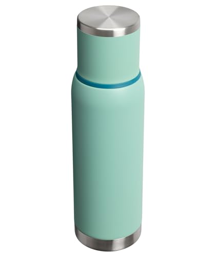 Image of Stanley Adventure-To-Go Vacuum Bottle 1.1 qt | Wide Mouth with Leakproof Cup Lid | Keep Drinks Hot or Cold | Packable for Travel | Insulated Stainless Steel Thermal Bottle | BPA-Free | Spring Green