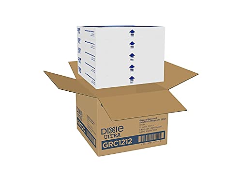 Dixie Ultra Grease Resistant Sandwich Wrap and Liner by GP PRO (Georgia-Pacific), White, GRC1212, 12"x12", 5000 Sheets Per Case, (5 packs of 1000 sheets)