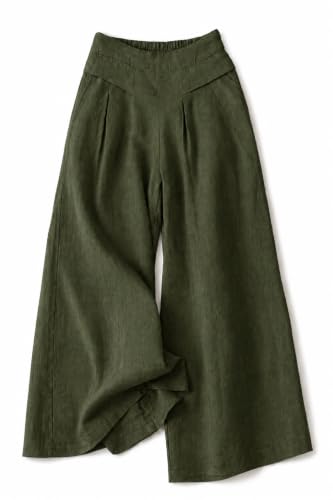Image of Jawdrobe Women's Pure Cotton Flare Palazzo Pant | Wide Leg Trouser | Casual Office Wear | Relaxed Fit- Semi-Elastic High Waist