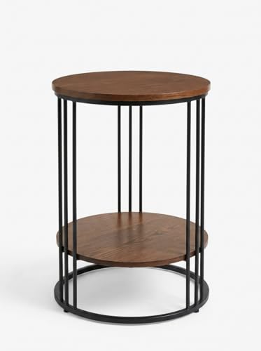 Image of Coffee Table /End Table /Center Table /Sofa Side Table /BedsideTable /nightstand for Living Room Bedroom Balcony Table with Marble Design Wooden Top Black Brown