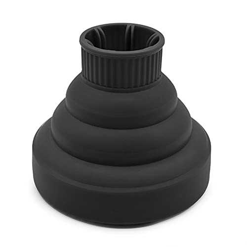 Hair Dryer Diffuser Attachment, Silicone and Portable Blower Diffuser - Applicable Hair Dryer Caliber Approx 3.5cm to 5cm (Black) - Image 7