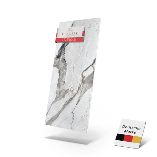 LoXus-Wandpaneele Marmoroptik –PVC Wandverkleidung–küchenrückwand -120x60cm- Duschrückwand & Küchenrückwand –Wasserfeste 3D Deko Paneele für Bad,Dusche, Küche (Karabai, 1 X Panel)