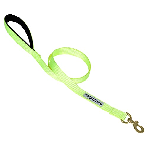Image of Classic Standard Leash with Padded Handle - Medium-Lime Green