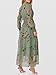 ANRABESS Womens Floral Long Sleeve Maxi Dress V Neck Chiffon Flowy Boho A-Line 2026 Spring Wedding Guest Party Wrap Dresses Floral Green Large