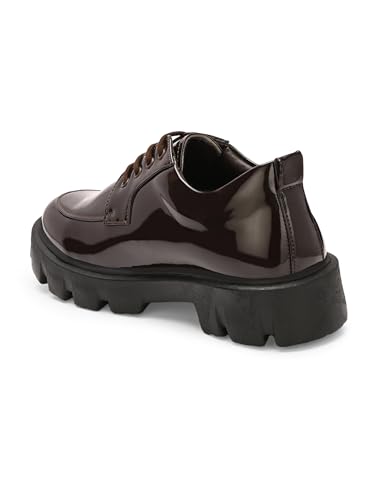 Image of Leo Stylish Patent Chunky Casual Shoes for Casual & Formal Purpose