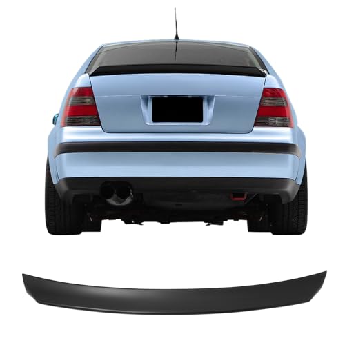 IKON MOTORSPORTS, Duckbill Trunk Spoiler Compatible with 1999-2003 Volkswagen MK4 Jetta Sedan, ES Style Matte Black ABS Rear Trunk Lid Spoiler Wing Lip
