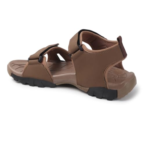 Image of Men's Sports Sandals | Lightweight Outdoor Trekking Sandals | Adjustable Velcro Straps | Cushioned Footbed | Anti-Skid Sole | Comfortable Walking Sandals for Men (Blue /Grey)