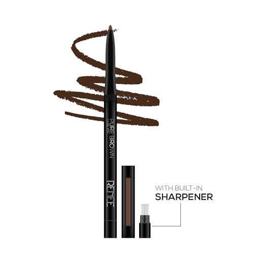 Image of RENEE Pure Brown Kajal Pen with Sharpener |24 Hrs Stay Long Lasting Kohl Pencil |Matte Finish, Rich Color Payoff |Smudge & Water Proof with One Swipe Application Formula - 0.30gm