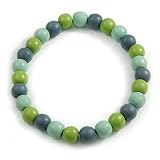 limas para joyero truper precio Material: madera Avalaya Collar flexible de madera con cuentas redondas de color verde menta, gris, verde lima, 48 cm de largo