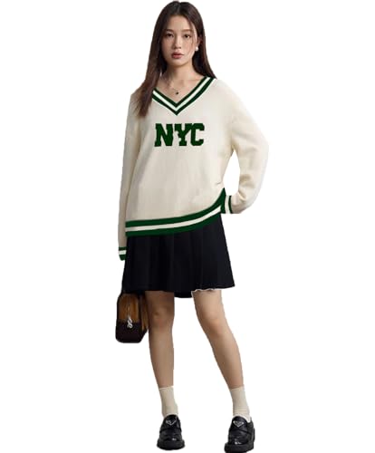 Image of Women Polyester Loose Fit V Neck Full Sleeve's Tshirt (M, White-2)