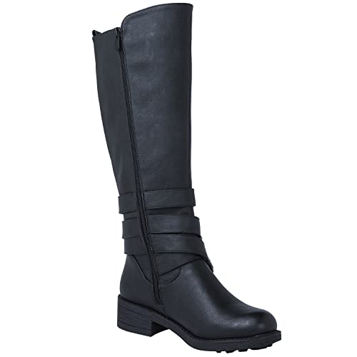 GLOBALWIN Women's Black Knee High Boots Comfortable Fashion Riding Boots For Women Low Heel Size 9.5M - image 3